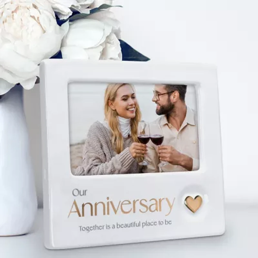 Malden 4x6 Our Anniversary Ceramic Heart Tabletop Frame