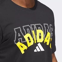 adidas Mens Crew Neck Short Sleeve Regular Fit Graphic T-Shirt