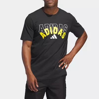 adidas Mens Crew Neck Short Sleeve Graphic T-Shirt