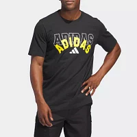 adidas Mens Crew Neck Short Sleeve Regular Fit Graphic T-Shirt