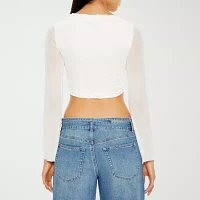 Forever 21 Womens Long Sleeve Crop Top Juniors