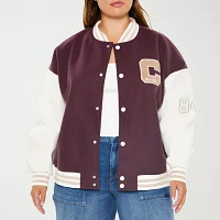 Forever 21 Varsity Lightweight Womens Juniors Plus Bomber Jacket