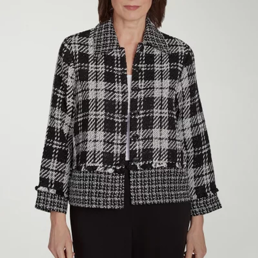 Alfred Dunner Runway Ready Lightweight Womens Cropped Jacket