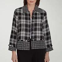 Alfred Dunner Runway Ready Lightweight Womens Cropped Jacket