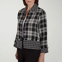 Alfred Dunner Runway Ready Lightweight Womens Cropped Jacket