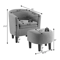 Take a Seat Churchill Accent Chair with Ottoman