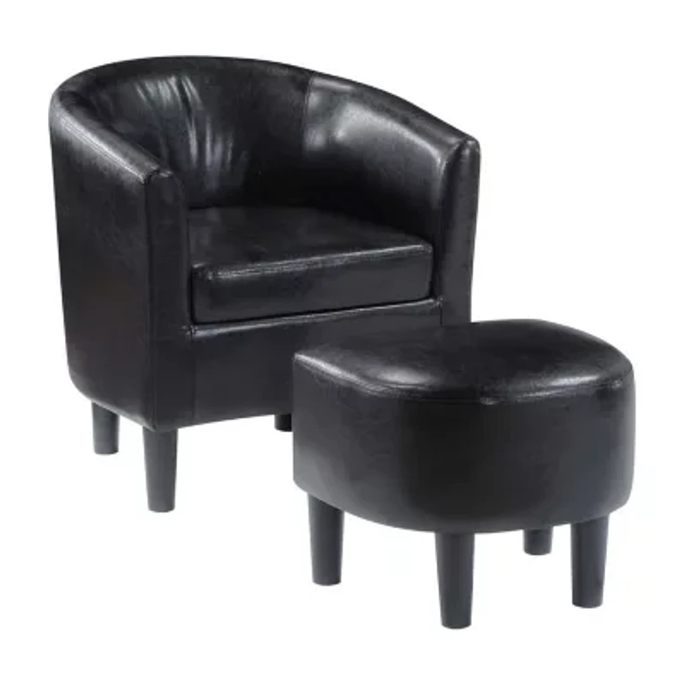 Take a Seat Churchill Accent Chair with Ottoman