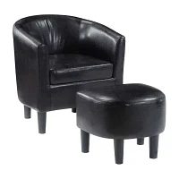 Take a Seat Churchill Accent Chair with Ottoman