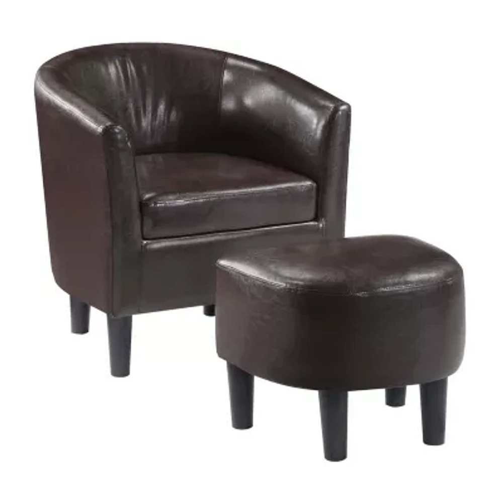Take a Seat Churchill Accent Chair with Ottoman
