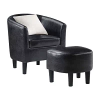 Take a Seat Churchill Accent Chair with Ottoman