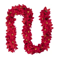 Northlight Red Poinsettia Floral Unlit Indoor Christmas Garland