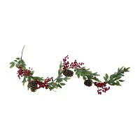 Northlight Pine Springs Berries And Pine Cones Unlit Indoor Christmas Garland