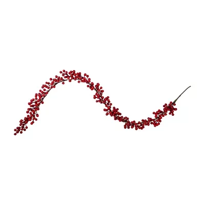 Northlight Shiny Red Berries Unlit Christmas Indoor Garland