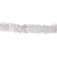 Northlight Iridescent And Snowblush Wide Cut Tinsel Unlit Outdoor Christmas Garland