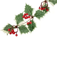 Northlight Holly And Berry White Led Lights Pre-Lit Indoor Christmas Garland