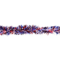 Northlight Red And Blue Wide Cut Patriotic Tinsel Unlit Indoor Christmas Garland