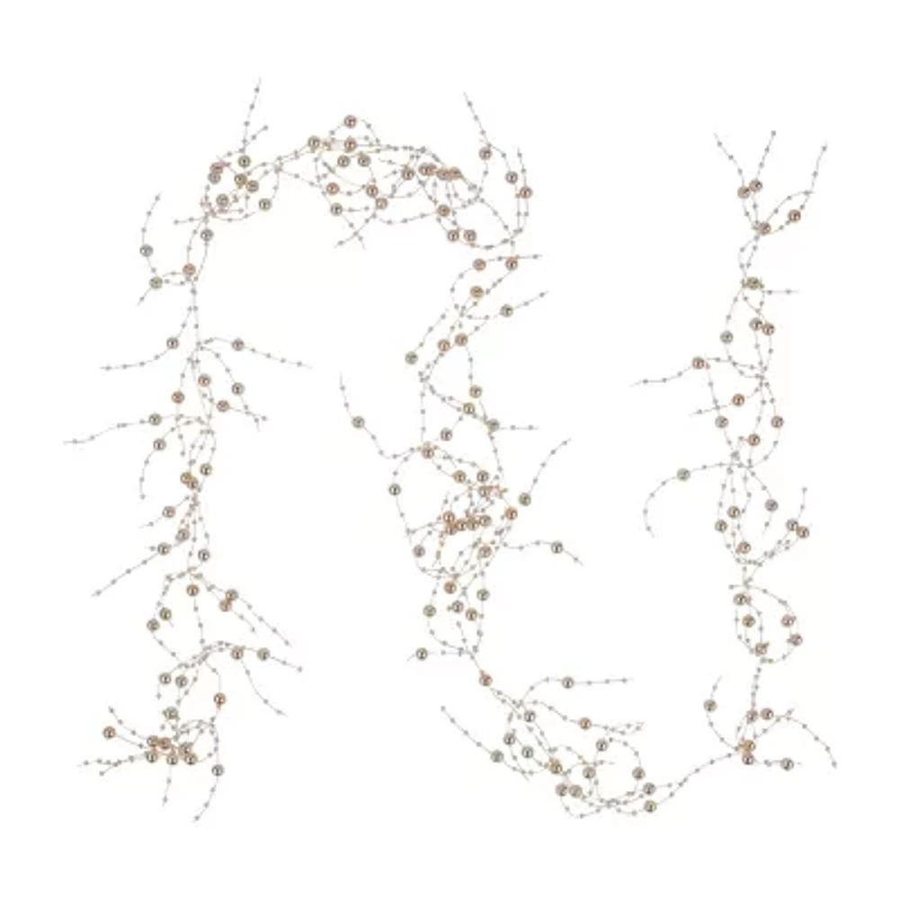 Northlight Metallic Rose Gold Beaded Unlit Indoor Christmas Garland