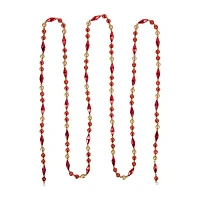 Northlight Shiny And Matte Red And Gold Beaded Unlit Christmas Outdoor Garland