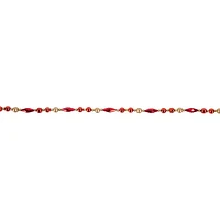 Northlight Shiny And Matte Red And Gold Beaded Unlit Christmas Outdoor Garland