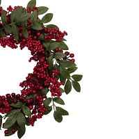 Northlight Lush Berry And Leaf Unlit Indoor Christmas Wreath