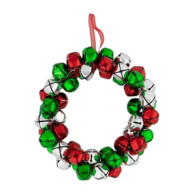 Northlight Red Silver Green Jingle Bell Indoor Wreath