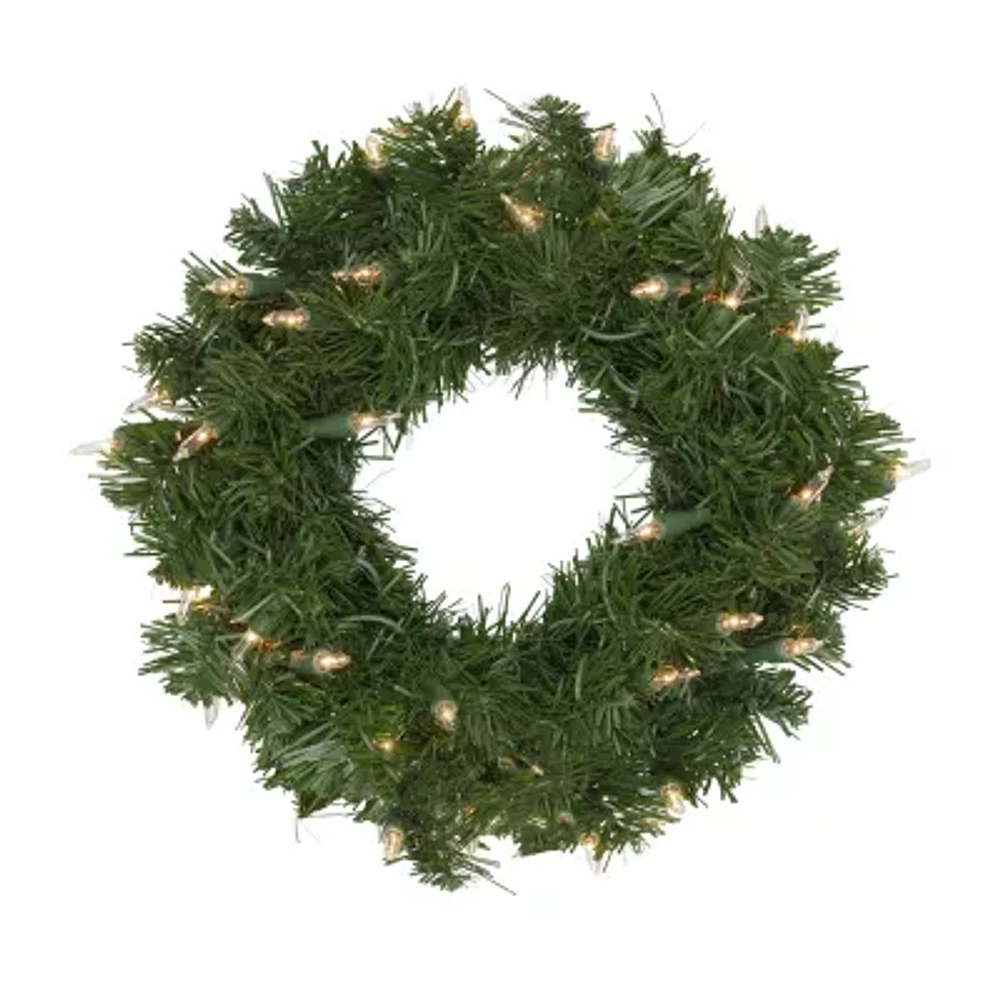 Northlight Deluxe Windsor Pine With Clear Lights Indoor Pre-Lit Christmas Wreath