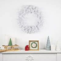 Northlight White Iridescent Spruce Unlit Indoor Christmas Wreath