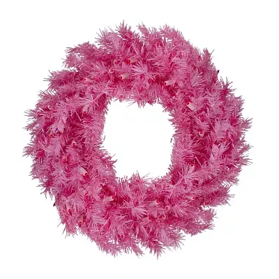 Northlight Pink Spruce With Lights Pre-Lit Indoor Wreath