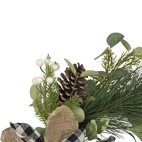 Northlight Magnolia And Frosted Pine Cones Unlit Outdoor Christmas Wreath