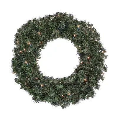 Northlight Canadian Pine With Clear Lights Indoor Christmas Wreath