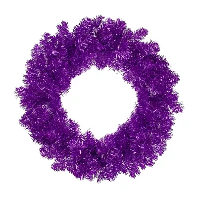 Northlight Metallic Purple Tinsel Unlit Indoor Wreath