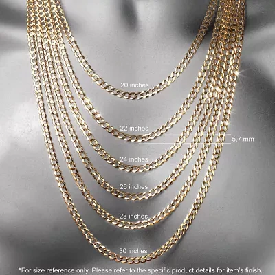 10K Gold 18 - 24 Inch Hollow Rope Chain Necklace