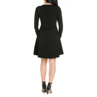 24/7 Comfort Apparel Womens Knee Length Skater Dress