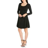 24/7 Comfort Apparel Womens Knee Length Skater Dress