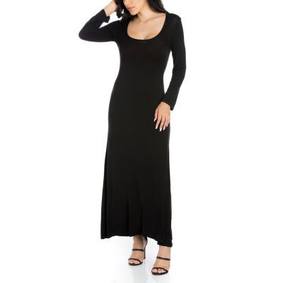 24seven Comfort Apparel 24/7 Comfort Apparel Pleated Long Sleeve Dress