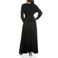 24seven Comfort Apparel Long Sleeve Maxi Dress