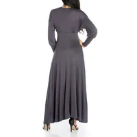 24seven Comfort Apparel Womens Long Sleeve Maxi Dress