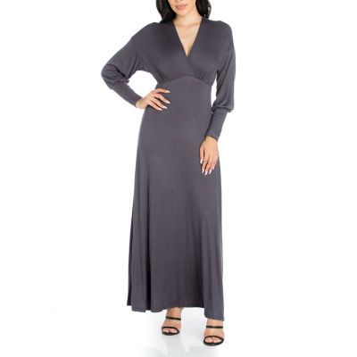 24seven Comfort Apparel Long Sleeve Maxi Dress