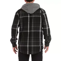 Smiths Workwear Sherpa Lined Flannel Mens Hooded Midweight Shirt Jacket