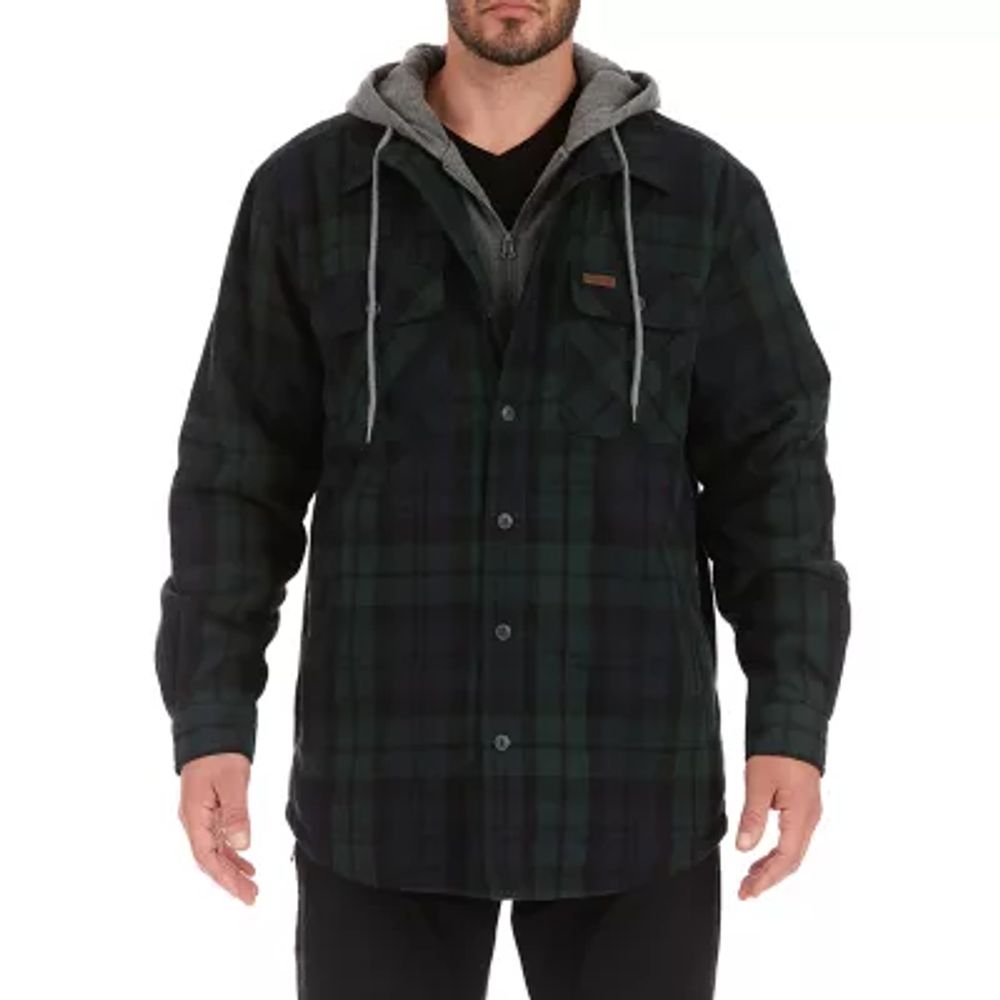 Smiths Workwear Sherpa Flannel Mens Hooded Lined Midweight Shirt Jacket