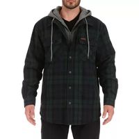 Smiths Workwear Sherpa Flannel Mens Hooded Lined Midweight Shirt Jacket