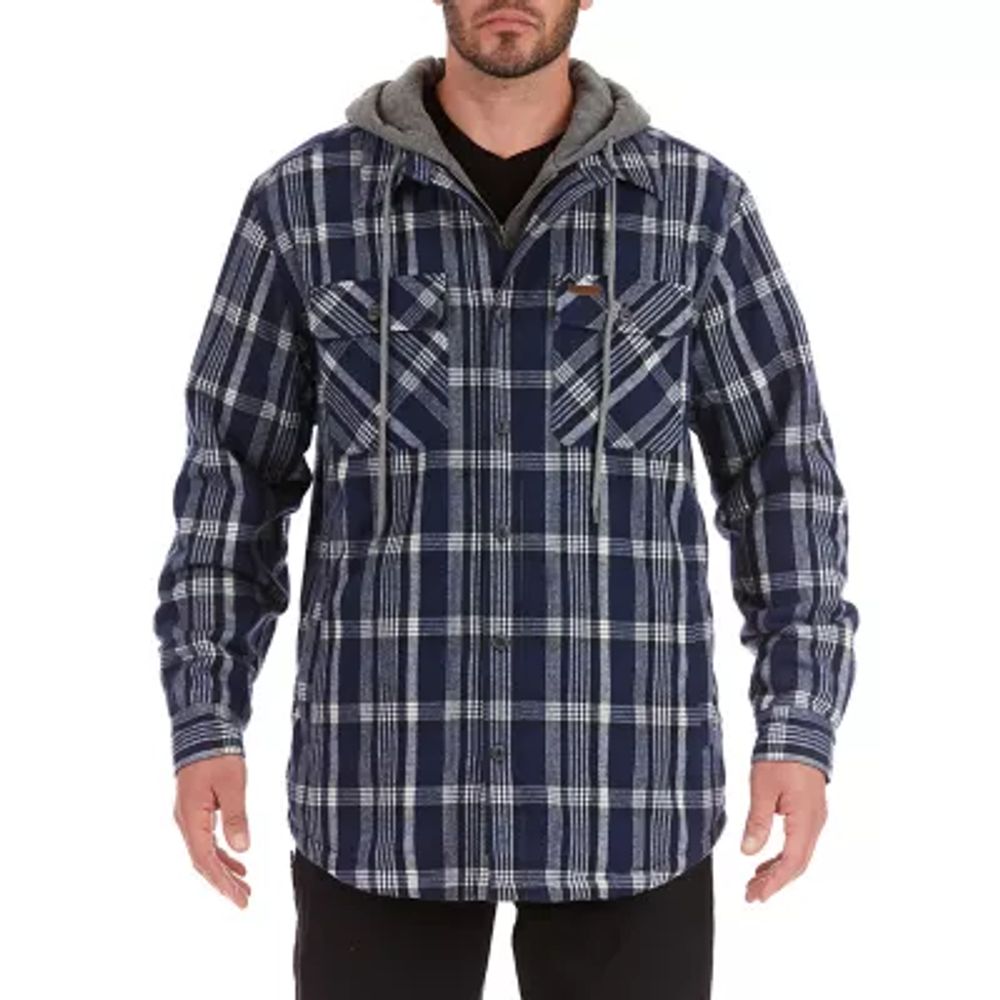 Smiths Workwear Sherpa Flannel Mens Hooded Lined Midweight Shirt Jacket