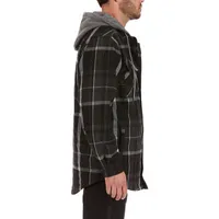 Smiths Workwear Sherpa Lined Flannel Mens Hooded Midweight Shirt Jacket