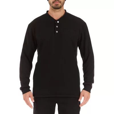 Smiths Workwear Sherpa Bonded Mens Long Sleeve Regular Fit Henley Shirt