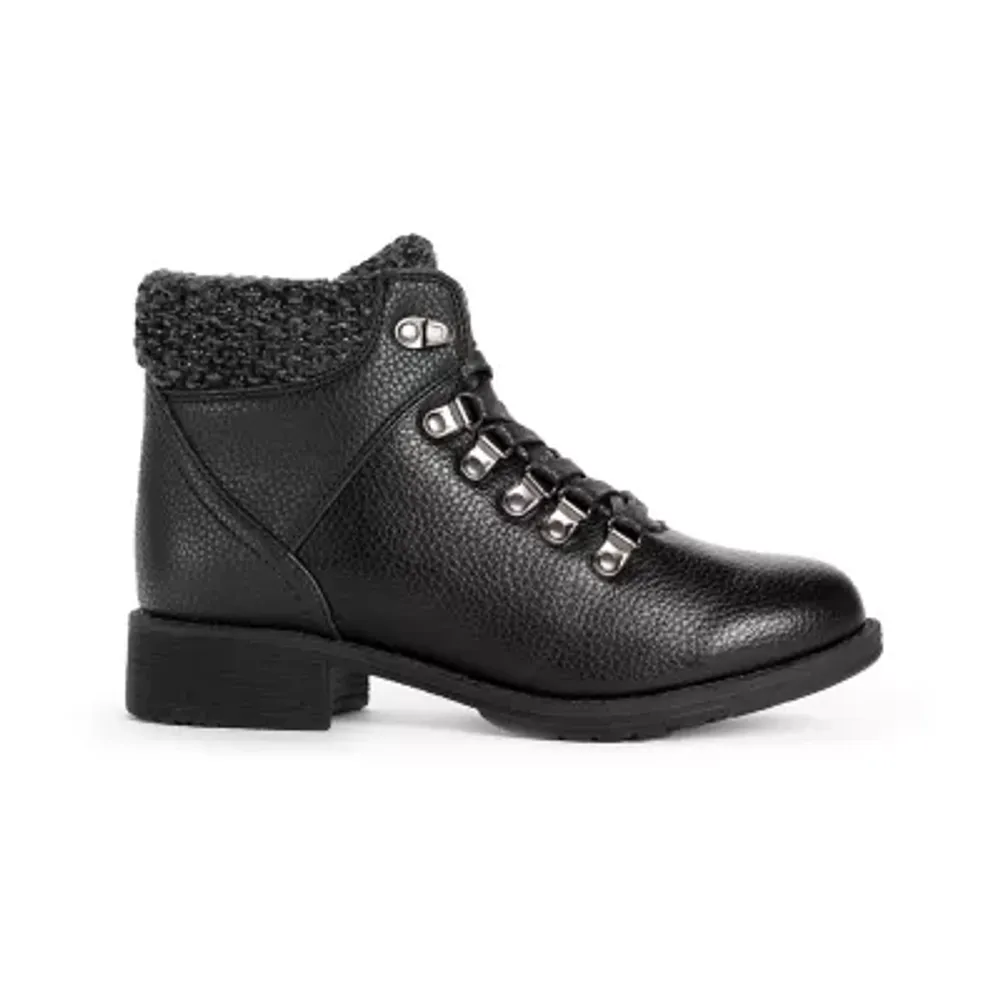 Muk Luks Womens Hiker Denali Stacked Heel Winter Boots
