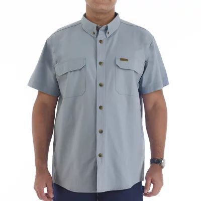 Smiths Workwear Stretch Full Swing Mens Regular Fit Short Sleeve Button-Down Shirt