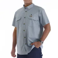 Smiths Workwear Stretch Full Swing Mens Regular Fit Short Sleeve Button-Down Shirt