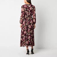 Studio 1 Womens Long Sleeve Floral Maxi Dress Petite