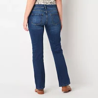 Liz Claiborne Sara Bootcut Womens Mid Rise Slim Pant-Tall