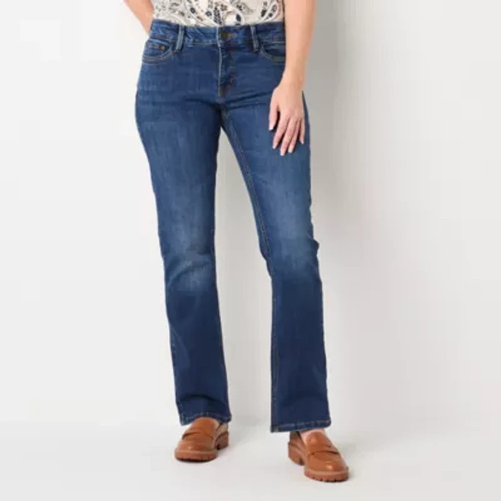 Liz Claiborne Sara Bootcut Womens Mid Rise Slim Pant-Tall